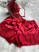 Short Cetim Vermelho